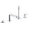 Grohe 4-Hole Single-Handle Deck Mount Roman Tub Faucet With 1.75 Gpm Hand Shower, Gray 19577A01 - alternate 6